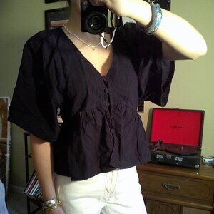 Francesca's Mi Ami Button Up Blouse